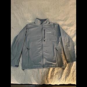 Columbia Ascender Softshell Jacket Mens Size Large Grey Full Zip Fleece Outdoor